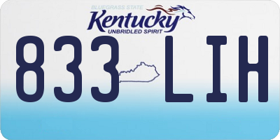 KY license plate 833LIH