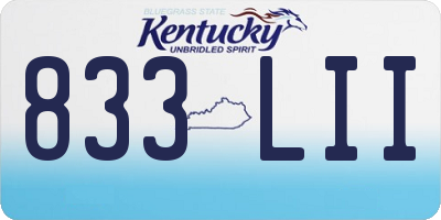 KY license plate 833LII