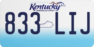 KY license plate 833LIJ