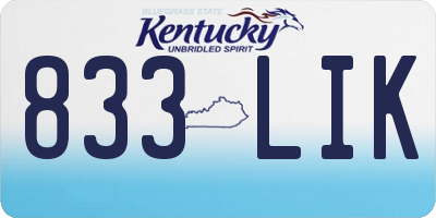 KY license plate 833LIK