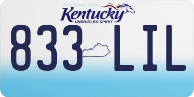 KY license plate 833LIL
