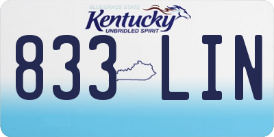 KY license plate 833LIN