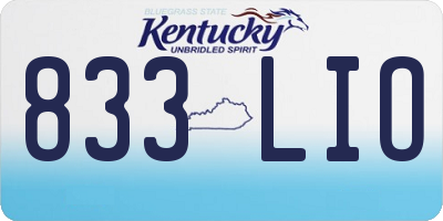 KY license plate 833LIO