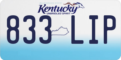KY license plate 833LIP