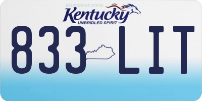 KY license plate 833LIT