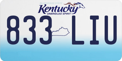 KY license plate 833LIU
