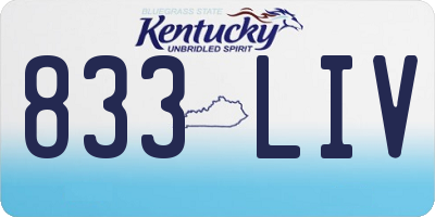 KY license plate 833LIV