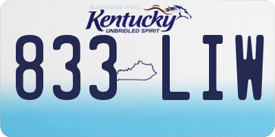 KY license plate 833LIW