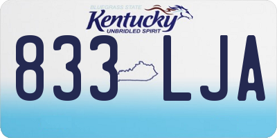 KY license plate 833LJA