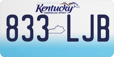 KY license plate 833LJB