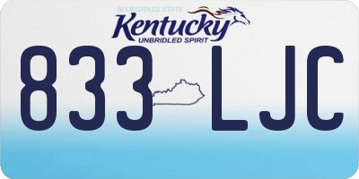 KY license plate 833LJC