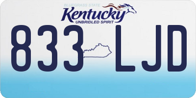 KY license plate 833LJD