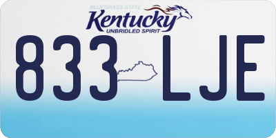 KY license plate 833LJE