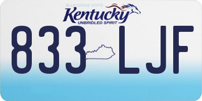 KY license plate 833LJF