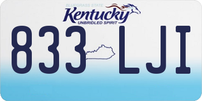 KY license plate 833LJI