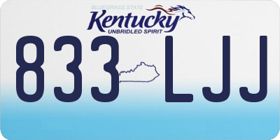 KY license plate 833LJJ