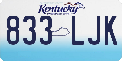 KY license plate 833LJK