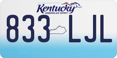 KY license plate 833LJL