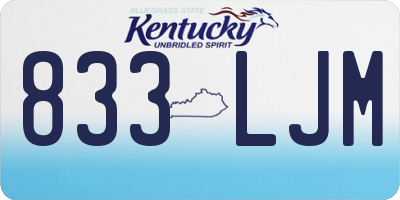 KY license plate 833LJM