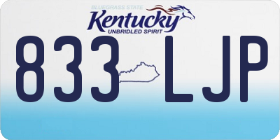 KY license plate 833LJP