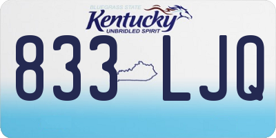 KY license plate 833LJQ