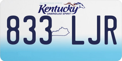 KY license plate 833LJR