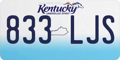 KY license plate 833LJS