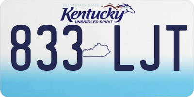 KY license plate 833LJT