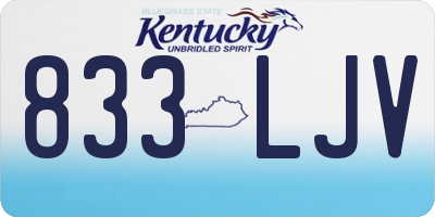 KY license plate 833LJV