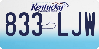 KY license plate 833LJW