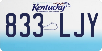 KY license plate 833LJY