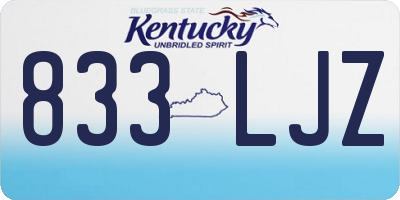 KY license plate 833LJZ