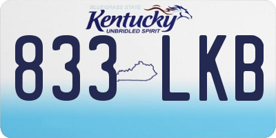 KY license plate 833LKB