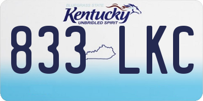 KY license plate 833LKC