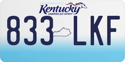 KY license plate 833LKF