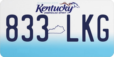 KY license plate 833LKG