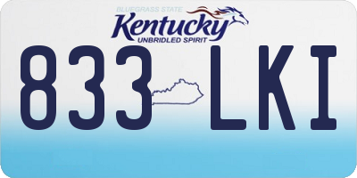 KY license plate 833LKI