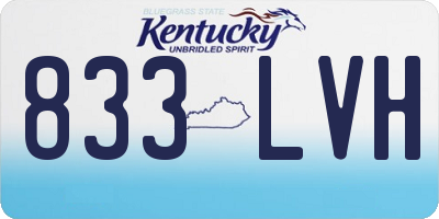 KY license plate 833LVH