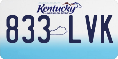 KY license plate 833LVK