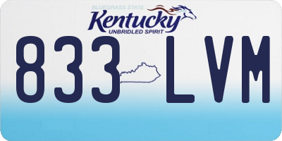 KY license plate 833LVM