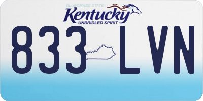 KY license plate 833LVN