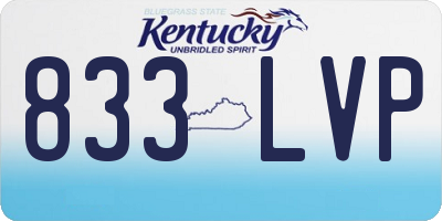 KY license plate 833LVP
