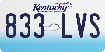 KY license plate 833LVS