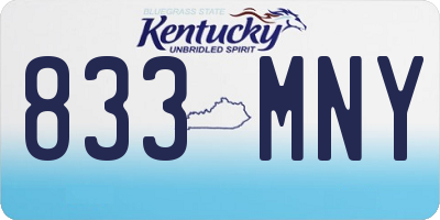 KY license plate 833MNY