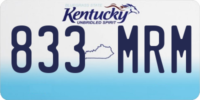 KY license plate 833MRM