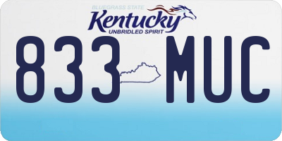 KY license plate 833MUC