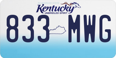 KY license plate 833MWG