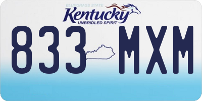 KY license plate 833MXM