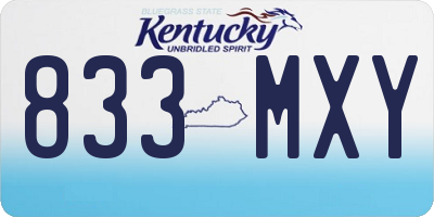 KY license plate 833MXY