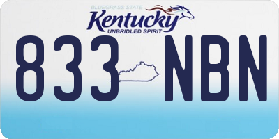 KY license plate 833NBN